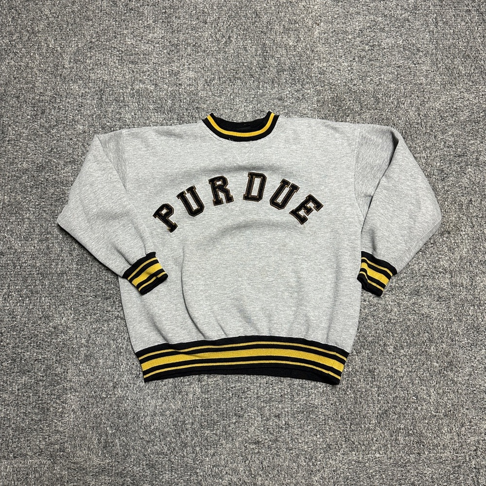 Vintage Grey Purdue University Crewneck Sweatshirt Size Large 1990s
